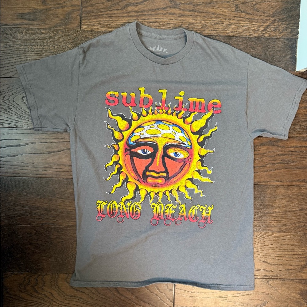 Sublime Long Beach Exclusive‎ T-Shirt Sz M Grey Short Sleeve Sun Logo Ska 90’s